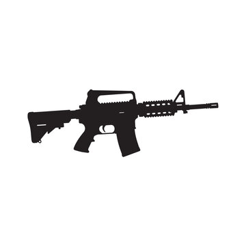 vector illustration of an assault rifle
