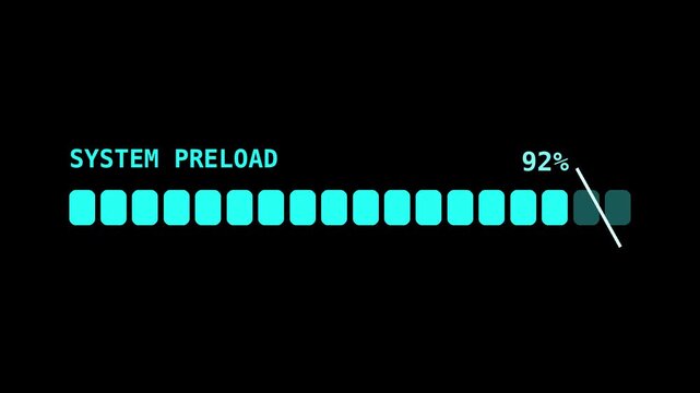 Segmented Neon Preload Bar Futuristic Black Background