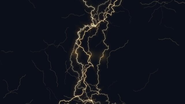 Electricity flows through Minimalist Elegant Loop with vibrant yellow lightning