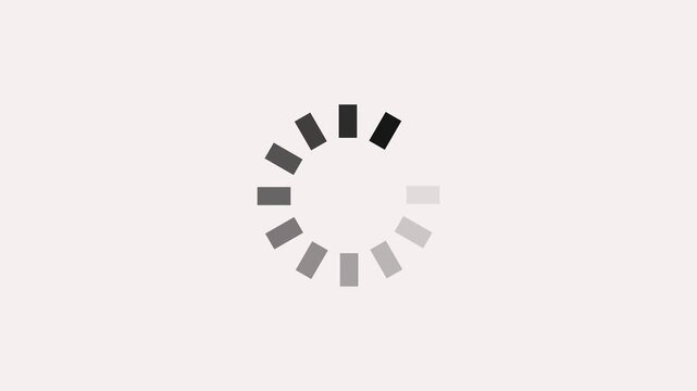 Loading animation with rotating rectangles in shades of gray on white background for technology and digital use.