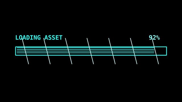 Scanline Neon Loading Asset on Black Background