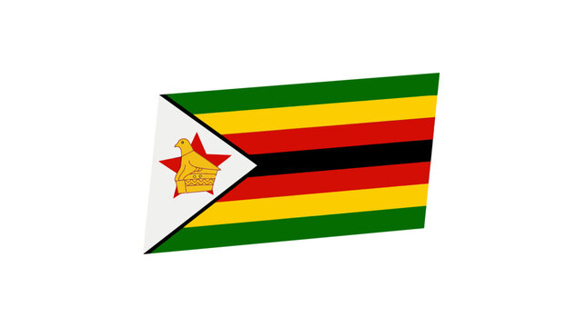 Zimbabwe flag waving, national symbol, country emblem, Southern Africa