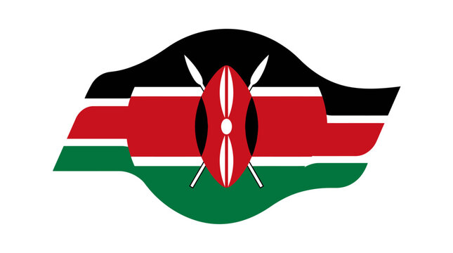 Kenya Flag Graphic Element Abstract Shape National Symbol Vector