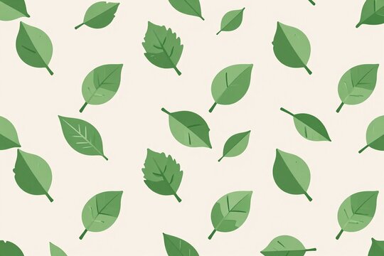 a pattern of green leaves on a white background