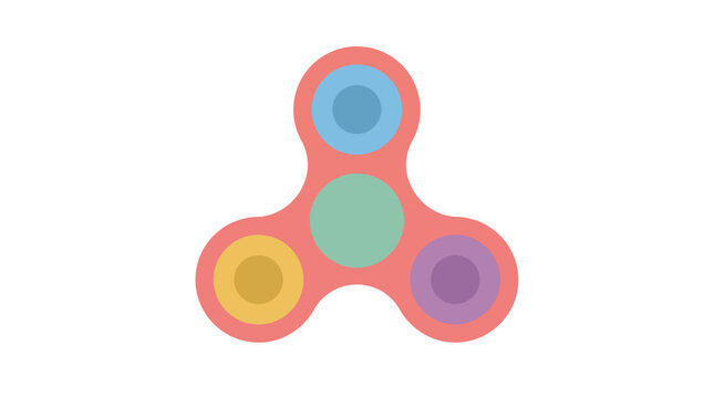 Colorful Fidget Spinner Toy Isolated on White