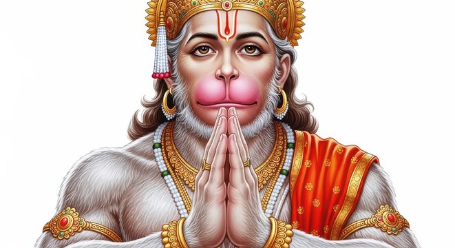 Hanuman praying with folded hands