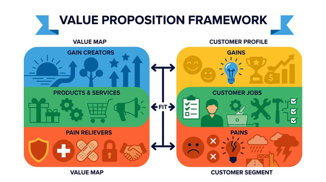 Business strategy framework diagram.