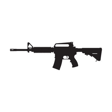 assault rifle isolated on white background
