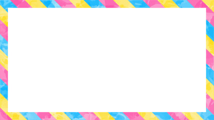 Fototapeta premium ストライプ柄のフレーム、縞模様、背景、水彩風、16:9サイズ