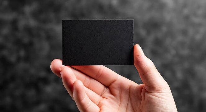 Blank black business cards with stack on black leather.