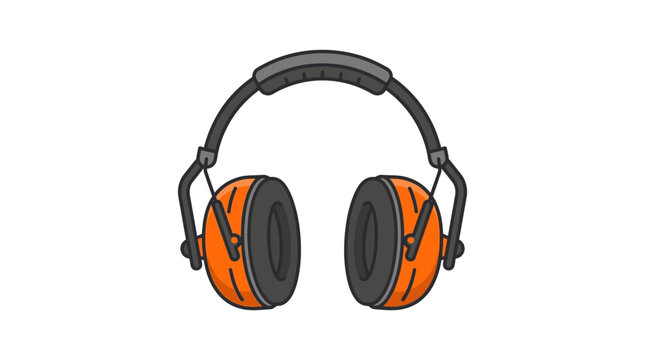 Orange and black noise reduction headphones.