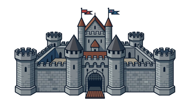 Medieval Castle Architecture Stone Structure.
