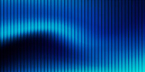 Fototapeta premium Futuristic neon texture with vibrant shades of blue wavy gradient and bright smooth fluted vertical lines. Bold dynamic design blending smooth tones and radiant colors and energy for modern visual art