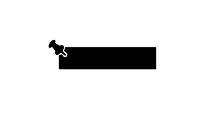 Black push pin on rectangle paper.