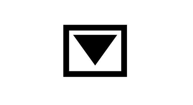 Black triangle in a square.