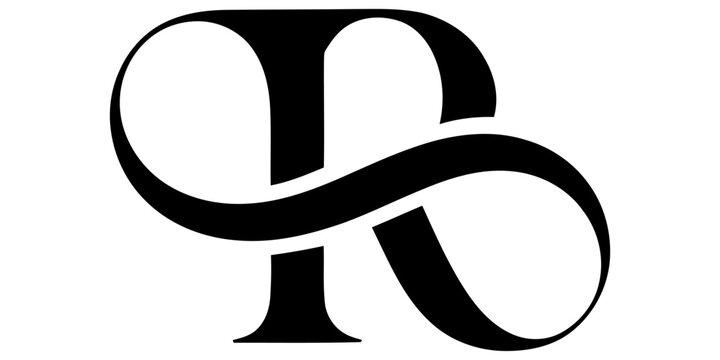 Elegant calligraphy letter r decorative monogram design