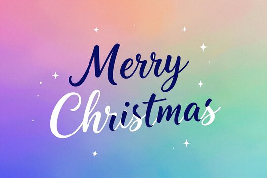 A merry christmas card with a colorful background and stars