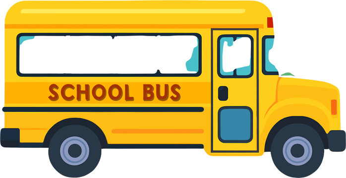 A bright yellow school bus with the words "SCHOOL BUS" printed on its side, depicted in a side profile against a white background.