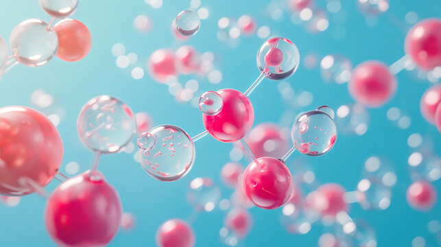 Molecular Chemistry Research with Abstract Molecule Model