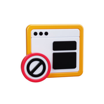 Browser block 3d render icons