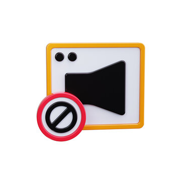 Crossed speaker 3d render icons