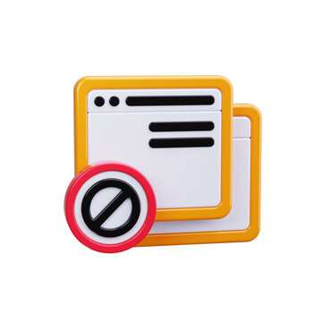 Pop up Window Block 3d render icons