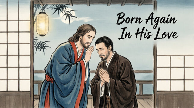 Discover stunning biblical art of Jesus and Nicodemus exploring faith rebirth and eternal life.