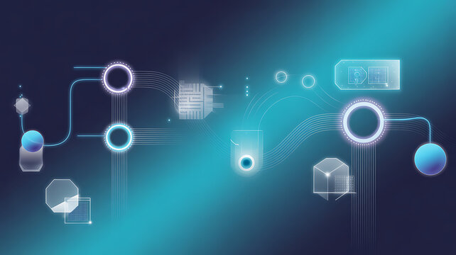AI Artificial Intelligence chipset global futuristic technology, Abstract banner background, Vector illustration
