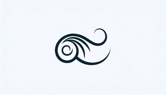 Minimalist black wave scroll flourish swirl logo icon.