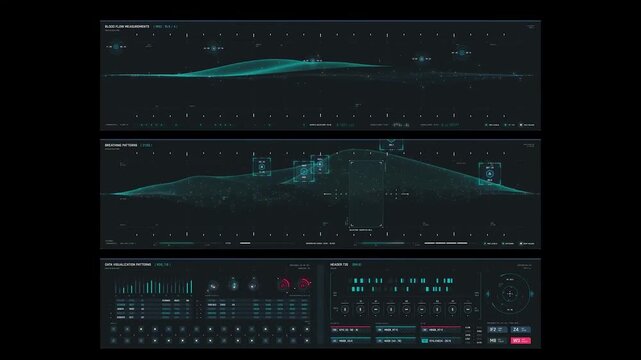 Futuristic Sci-Fi HUD User Interface Elements Pack, Cyberpunk UI Dashboard Screen with Digital Data Visualization, Charts and Tech Analytics Motion Graphic Animation