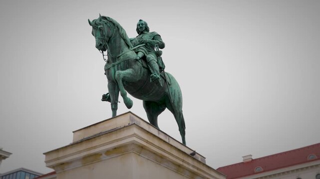 Munich Max Joseph Monument Pedestal In City Plaza Detail City Center