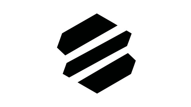 Modern Abstract Geometric Symbol with Three Parallel Black Lines on White Background for Digital Design Elements