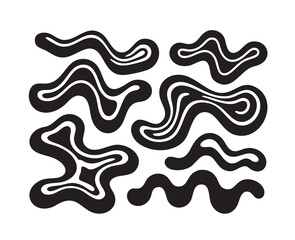 Fototapeta premium Abstract Organic Shapes and Spark Symbols Collection – Modern Vector Elements