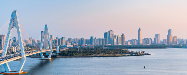High View Scenery of Century Bridge in Haikou, Hainan, China  © Govan