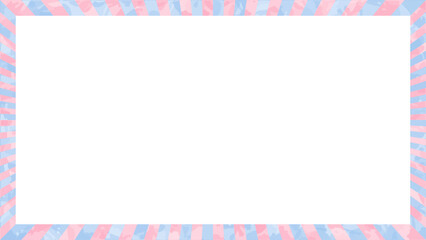 Fototapeta premium ストライプ柄のフレーム、縞模様、背景、水彩風、16:9サイズ