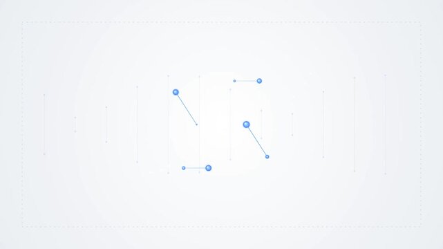 Abstract network of connected dots and lines on a white background.