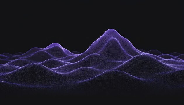 Purple digital wave pattern on black background