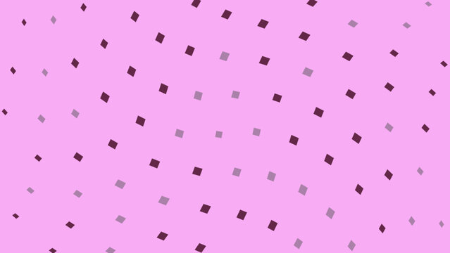 Pink background with small gray and dark brown squares scattered randomly everywhere