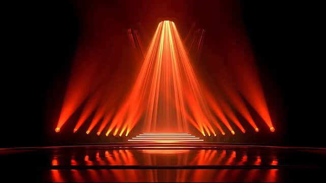Red stage lights shining brightly.