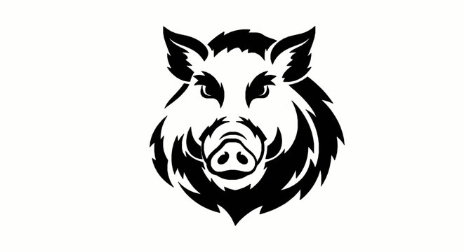 Wild boar head logo aggressive hog mascot emblem