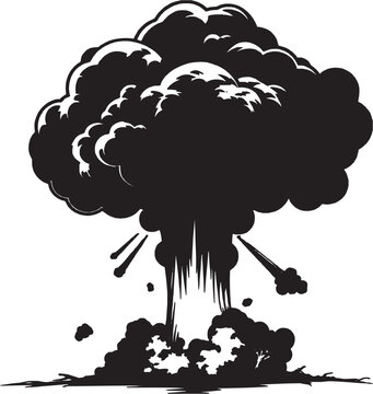 Explosion Blast Cloud Mushroom Smoke Vector Illustration