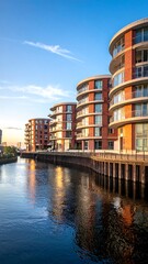 Obraz premium Modern Apartments by River.