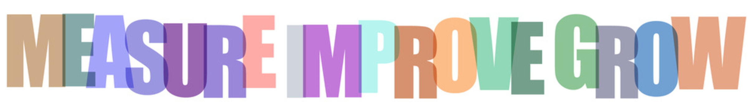 Measure improve grow business strategy concept for continuous development and progress.