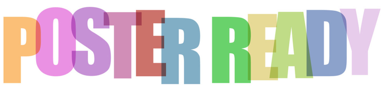Poster ready title design featuring bold overlapping characters in diverse bright color tones.