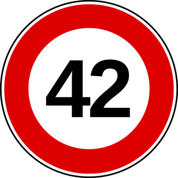 Speed Limit 42 kmh Sign