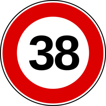Speed Limit 38 kmh Sign