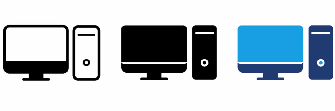 Desktop Computer Stroke icon collections. Containing Monitor, PC, CPU, Hardware and more icons.