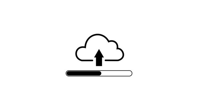 Cloud Upload Data Transfer Concept Isometric Animation Seamless Loop Digital Storage Sync Technology