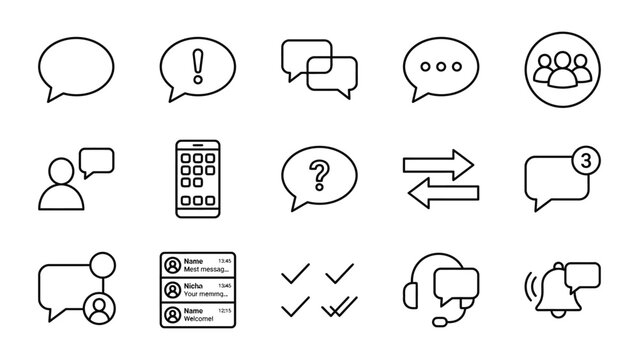 Collection of various communication and technology icons.