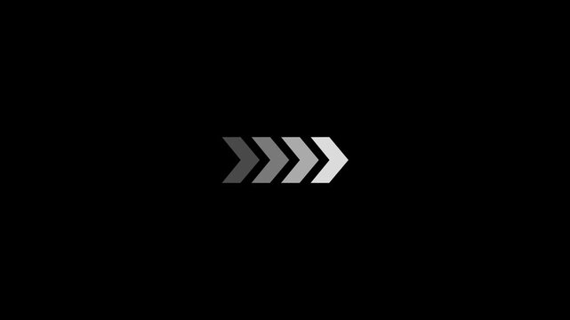 Minimalist Abstract Fast Forward Double Arrow Motion Loopable Modern Digital Media Navigation Symbol U I U X Playback Control Speed Technology Interface White Glowing Animation
